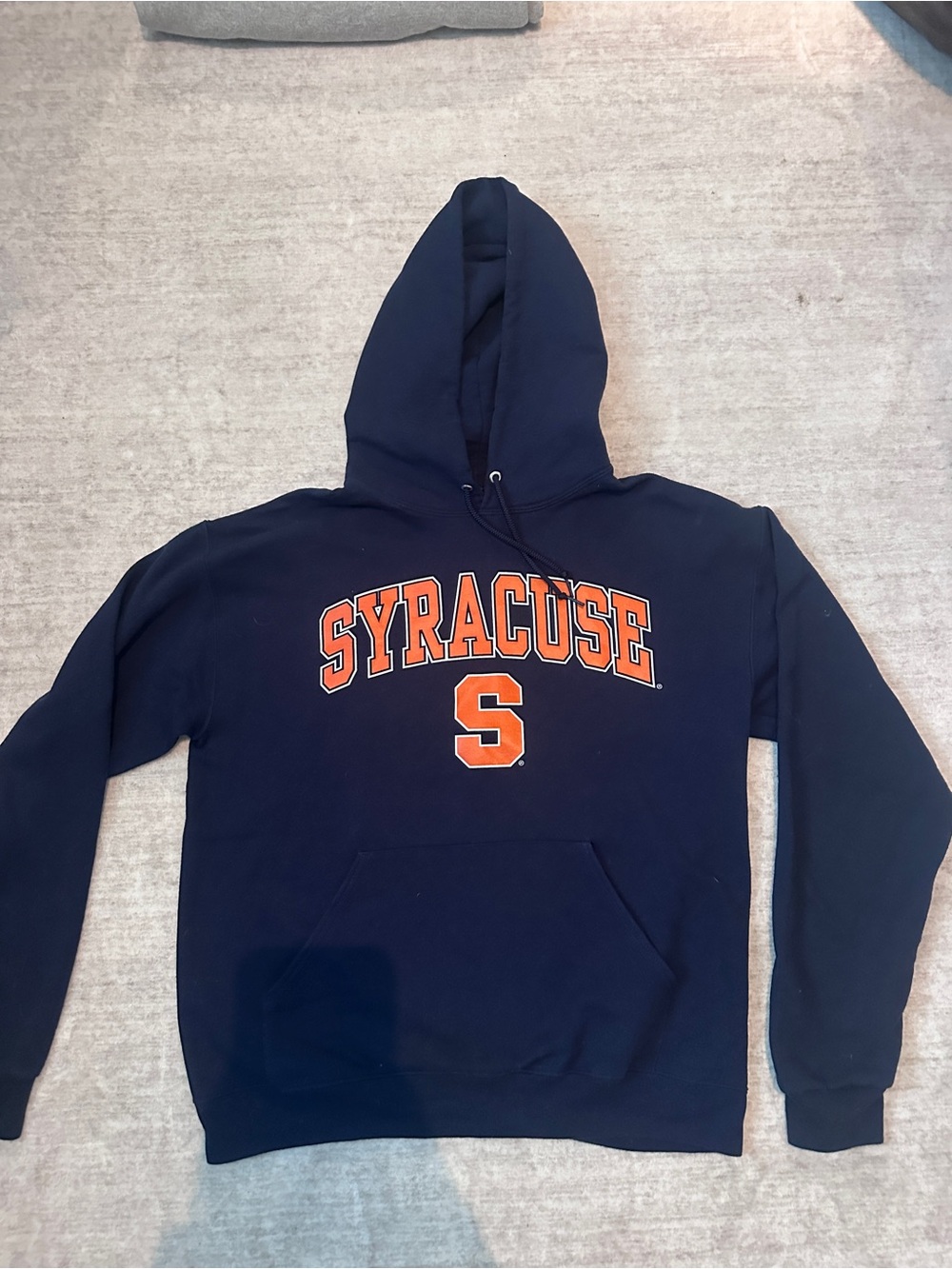 Syracuse Navy Pullover Hoodie with Orange Lettering